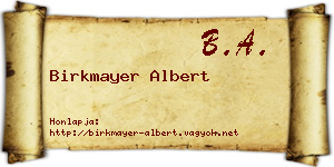 Birkmayer Albert névjegykártya