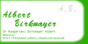 albert birkmayer business card